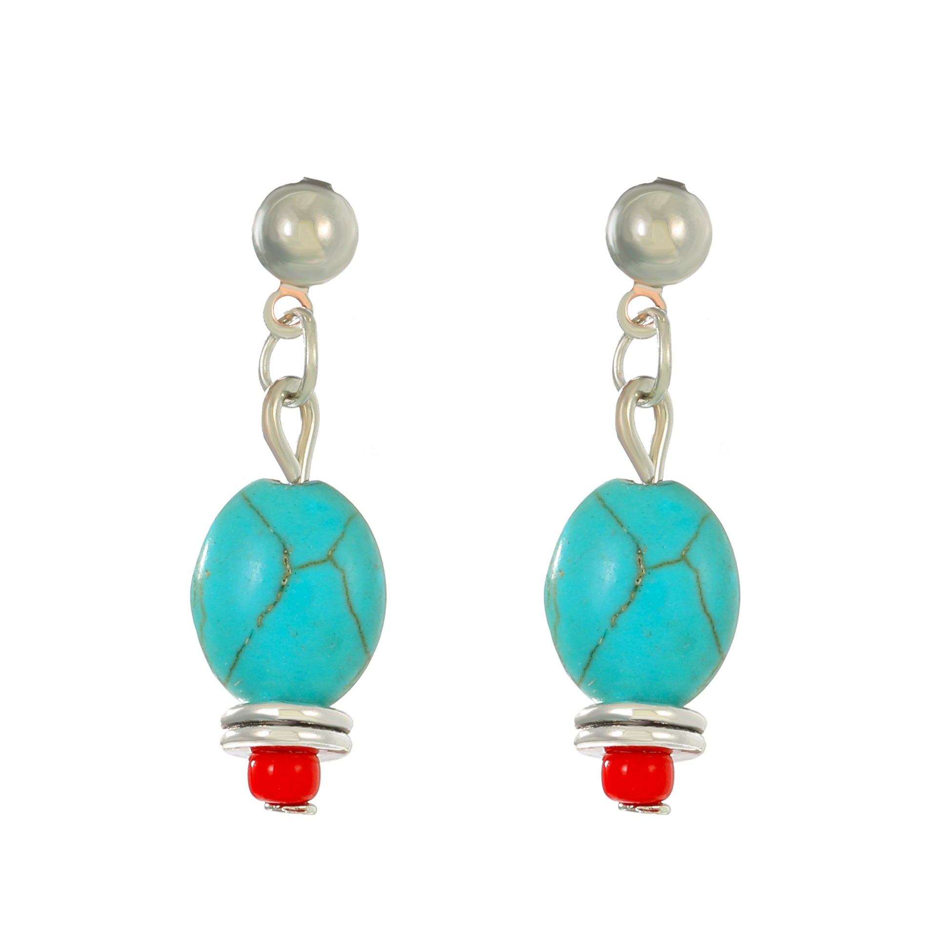 Wholesale Turquoise Vintage Pendant Bohemian Earrings